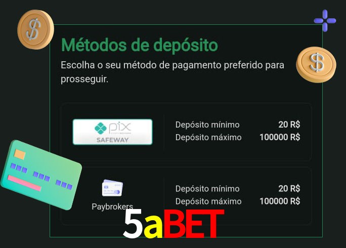 O cassino 5abet oferece uma grande variedade de métodos de pagamento